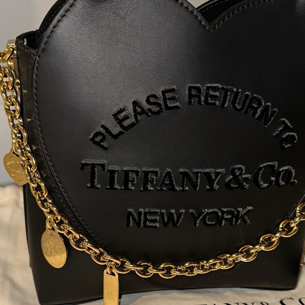 Please Return To Tiffany & Co. Black Mini Bag with Gold Accents - Picture 2 of 3